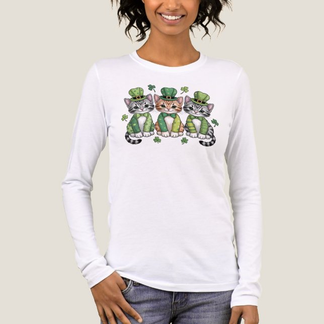 Glückliche St. Patrick’s Day-Kätzchen-47474 Tri-Blend Shirt (Vorderseite)