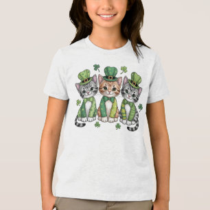 Glückliche St. Patrick’s Day-Kätzchen-47474 Tri-Blend Shirt