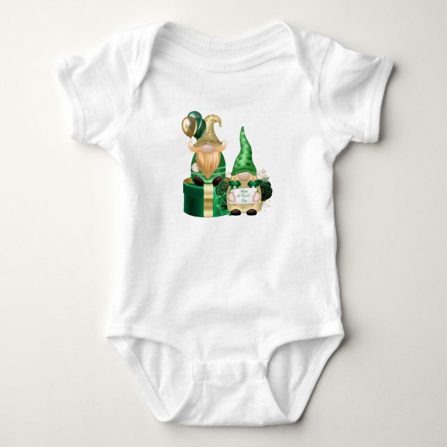 Glückliche St. Patrick-Zwerge Baby Strampler (Vorderseite)