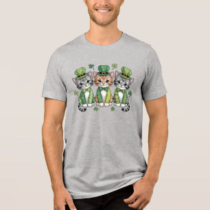 Glückliche St. Patrick's Day-Kätzchen-47474 Tri-Blend Shirt
