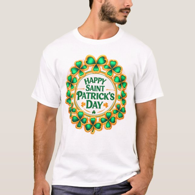 glückliche St. Patricks-Kleeblätter T-Shirt (Vorderseite)