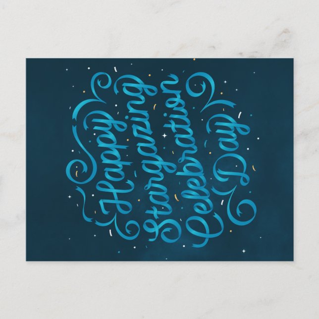 Glückliche Stargazing Tagespostkarte Feiertagspostkarte (Vorderseite)