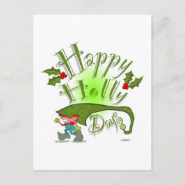 Glückliche Stechpalmen-Tage Feiertagspostkarte