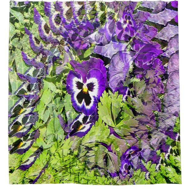 Glückliche Stiefmütterchen... Duschvorhang (Vorderseite)