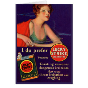 Glückliche Strikes Zigarettenanzeige der 1920er
