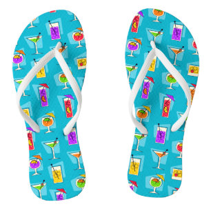 Glückliche Stunden-Retro hawaiischer tropischer Flip Flops