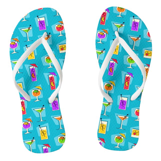 Glückliche Stunden-Retro hawaiischer tropischer Flip Flops (Fußbett)