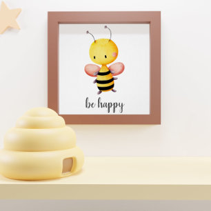 Glückliche süße Biene Fliegende Kinder Kinderzimme Poster