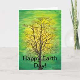 Glückliche Tag der Erde-Gruß-Karte - grüner Baum Karte