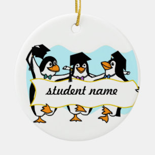 Glückliche tanzende Pinguine zum Abschluss mit Ban Keramik Ornament
