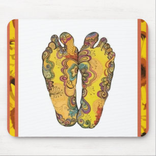 Glückliche Tappin Hippie-Füße Mousepad