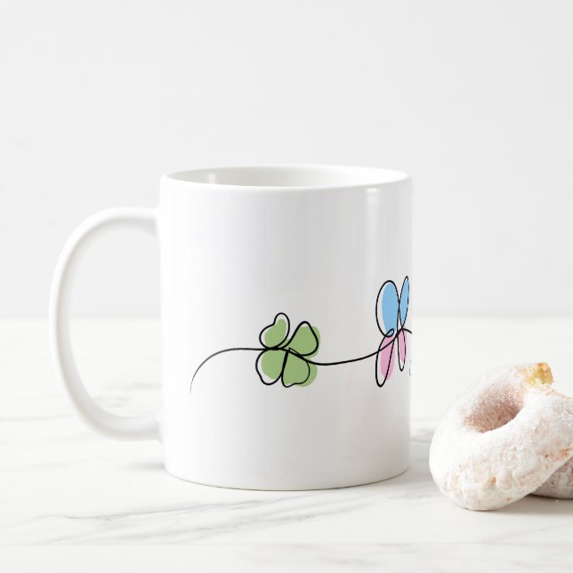 Glückliche Tasse (Liebe ist Kaffee) (Mit Donut)