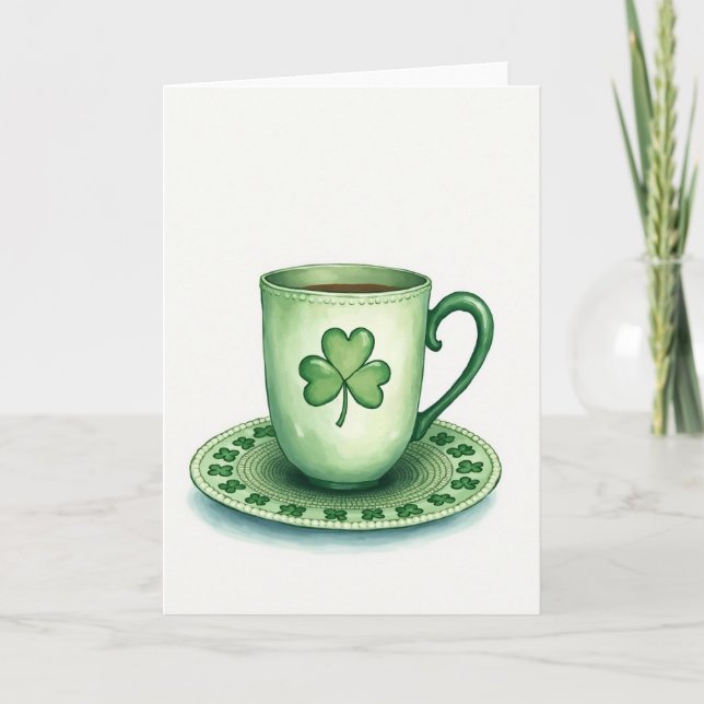 Glückliche Tasse St. Patricks Day Karte (Vorderseite)