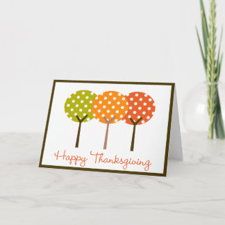Glückliche Thanksgiving Polka Tree Faltkarte Feiertagskarte