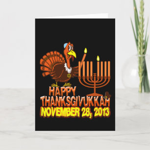 Glückliche Thanksgivukkah Chanukka Feiertagskarte