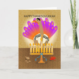 Glückliche Thanksgivukkah die Türkei Karte