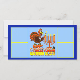 Glückliche Thanksgivukkah Foto-Karte Feiertagskarte