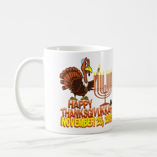 Glückliche Thanksgivukkah Kaffee-Tasse Tasse (Links)