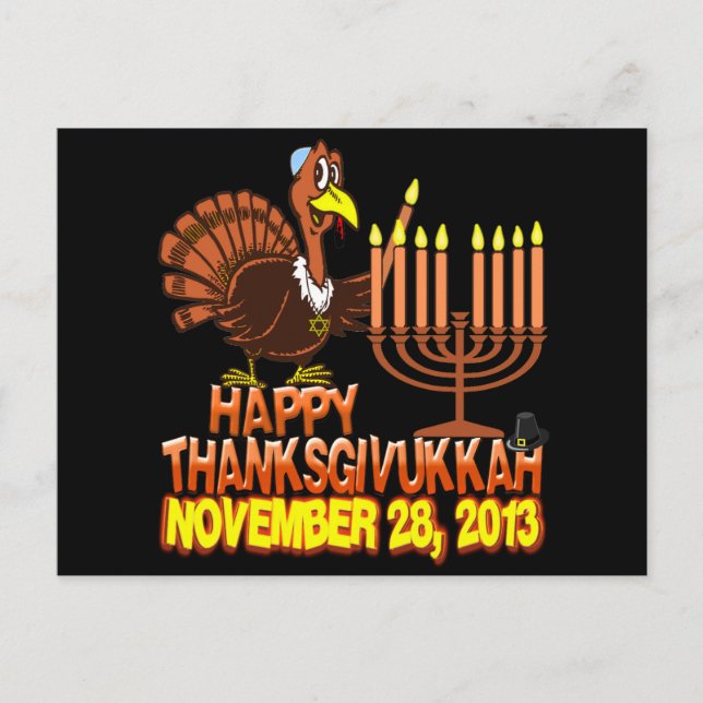 Glückliche Thanksgivukkah Postkarte (Vorderseite)