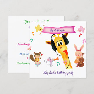 Glückliche Tiere Einladung