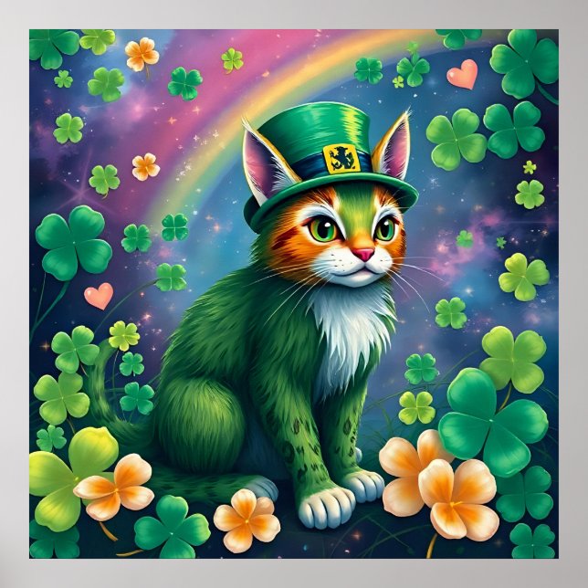 Glückliche Tiere in Tarnung - St. Patrick's Day Fu Poster (Vorne)