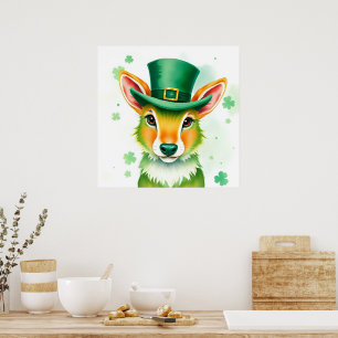 Glückliche Tiere in Tarnung - St. Patrick's Day Fu Poster