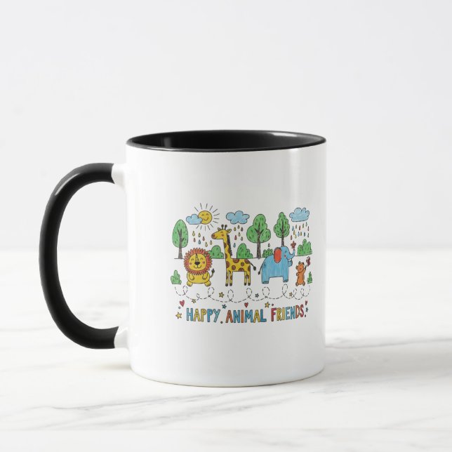 Glückliche Tierfreunde Tasse (Links)