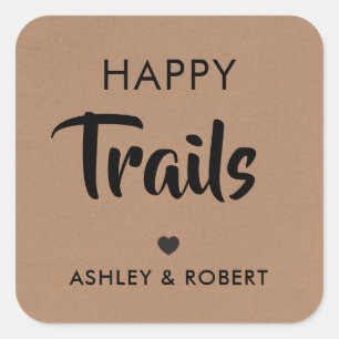 Glückliche Trails-Geschenkkarte, Nuss-Trail-Mix-Ka Quadratischer Aufkleber