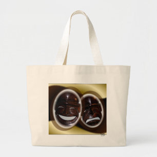 Glückliche Traurige Theatermasken-Tasche Jumbo Stoffbeutel