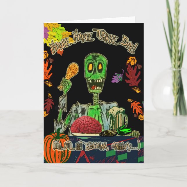 glückliche Truthahntagesgrußkarte Feiertagskarte (Vorderseite)