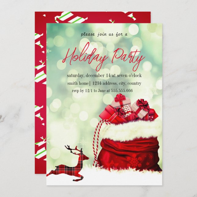 Glückliche und gesegnete Weihnachtsfeier Einladung (Vorne/Hinten)