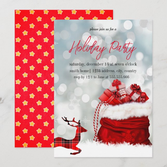 Glückliche und gesegnete Weihnachtsfeier in Ihrem  Einladung (Vorne/Hinten)