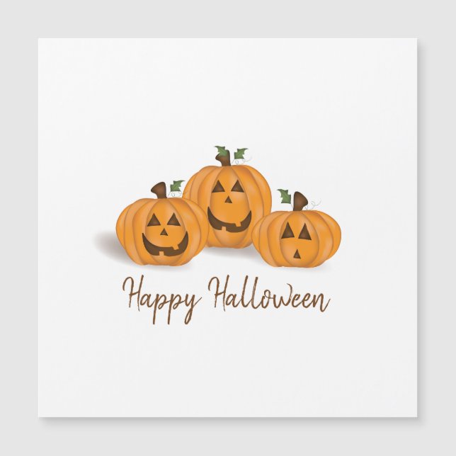 Glückliche und lächelnde Kürbislaternen Magnetkarte (Vorderseite)