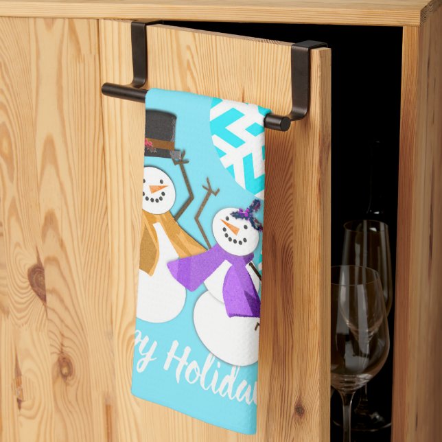 GLÜCKLICHE URLAUB : Winterfreunde Geschirrtuch (Drittel gefaltet)