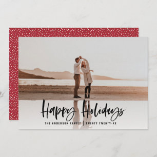 Glückliche Urlaubstage modern, minimalistisch und  Feiertagskarte