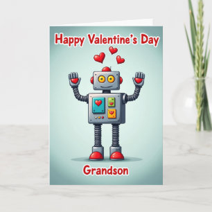 Glückliche Valentins-Robotergeschenkkarte für den Karte