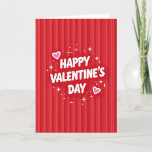 Glückliche Valentinstag-Gestreifte-Sparkling-Karte Karte
