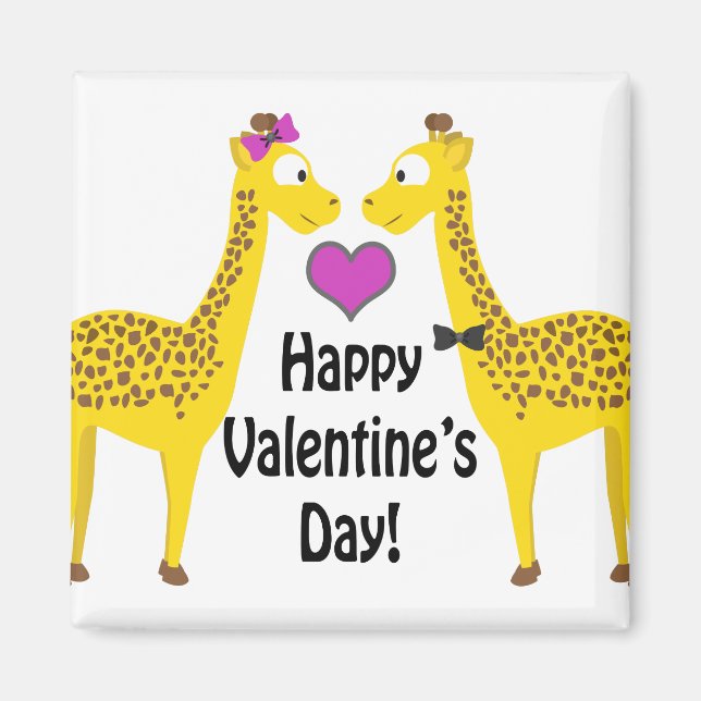 Glückliche Valentinstag-Giraffen Magnet (Vorne)