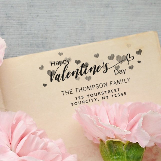 Glückliche Valentinstag Herz Rücksendeadresse Permastempel (Von Creator hochgeladen)