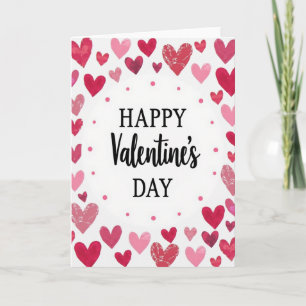 Glückliche Valentinstag-Wasserfarbe-Herzkarte Karte