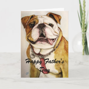 Glückliche Vatertags-Bulldoggenkarte Karte