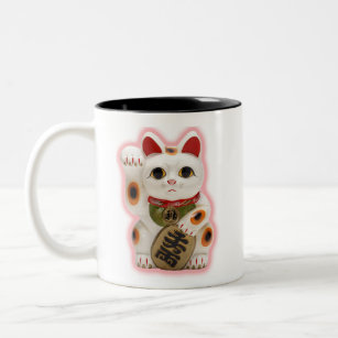 Glückliche Vermögens-Katzen-Kaffee-Tasse Zweifarbige Tasse