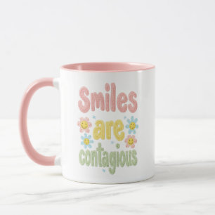 Glückliche Vibes Retro Lächeln ist ansteckend Tasse