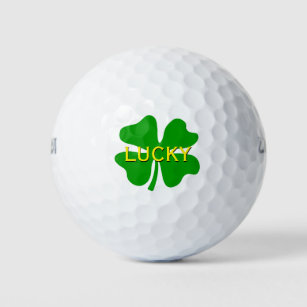 Glückliche vierblättriges Kleeblatt   Personalisie Golfball