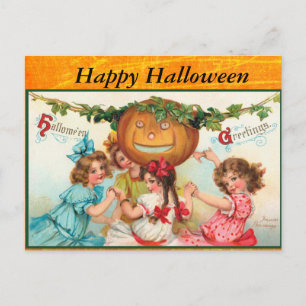 Glückliche Vintage Halloween-Postkarte Postkarte