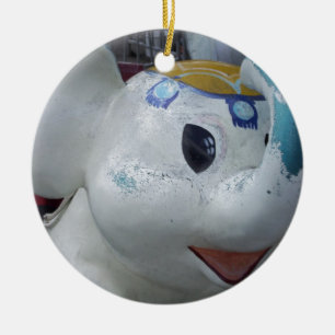 Glückliche Vintage Vergnügungspark-Elefant-Fahrt Keramikornament