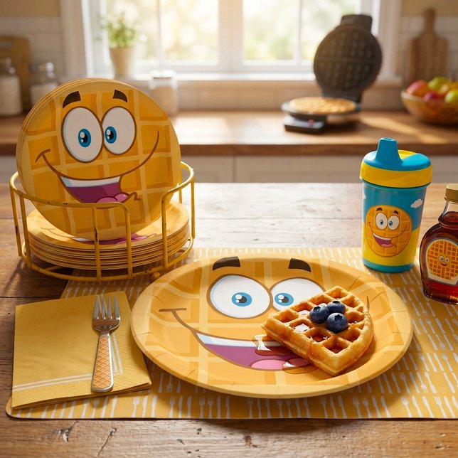 Glückliche Waffel Pappteller (Von Creator hochgeladen)