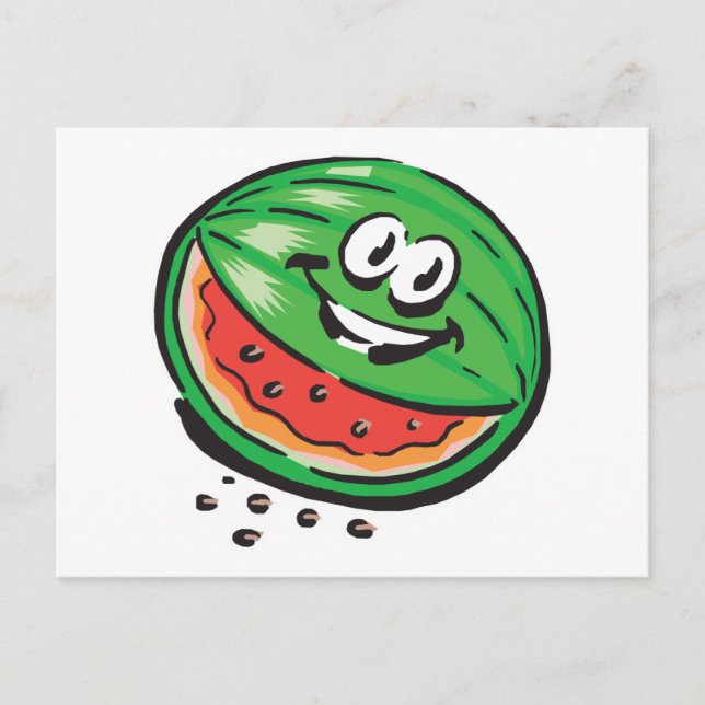 glückliche Wassermelone Postkarte (Vorderseite)