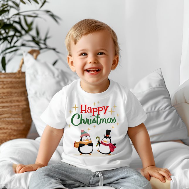 Glückliche Weihnachten Baby T-shirt (Von Creator hochgeladen)