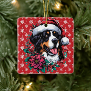 Glückliche Weihnachten Bernese Mountain Hund Weihn Keramikornament
